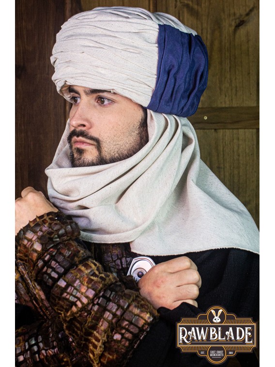 Vaishir Turban White and Blue