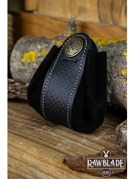 Wanderer Pouch Big - Black Splitleather