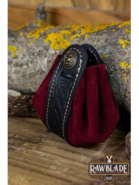 Wanderer Pouch Small - Blood Red Splitleather