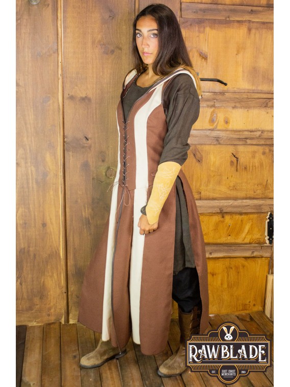 Arylith Archer Cotton Tunic - Brown/Beige