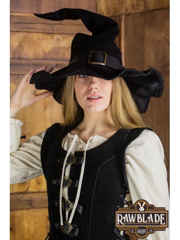 Wikka the Witch Hat Split Leather- Black