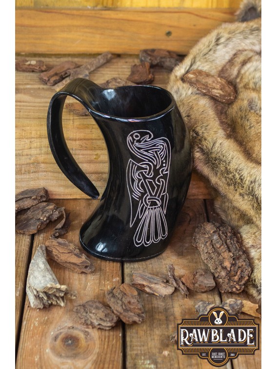 Horn Mug Big Viking Crow