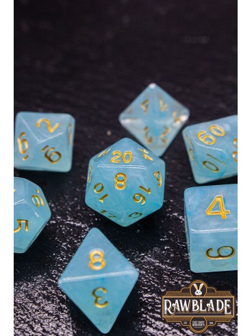 Gemstone Style Dice Set - Aquamarine