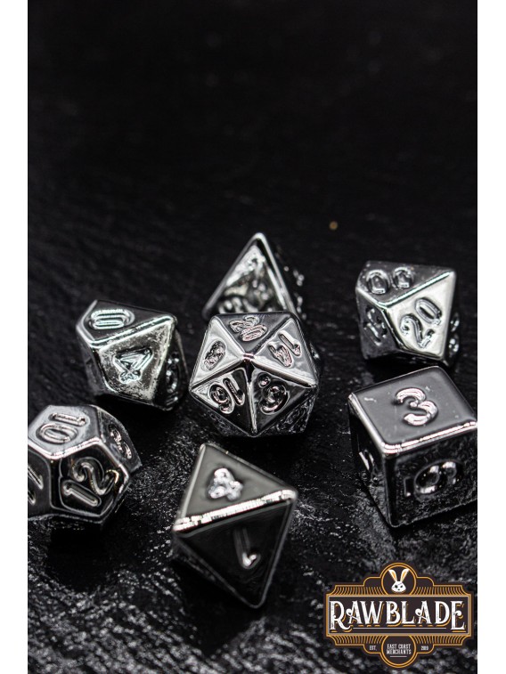 Acrylic Metallic Dice Set - Silver