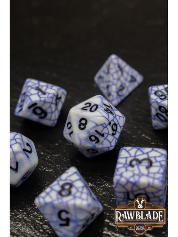 Cracked Style Dice Set - Blue