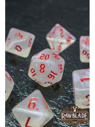 Gothic Iridiscent Dice Set - Crimson Opal