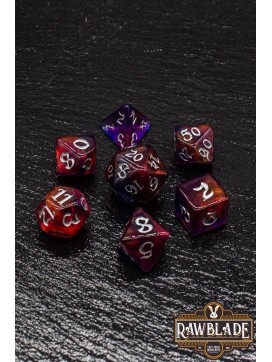 Gothic Nebula Dice Set - Ruby Aurora