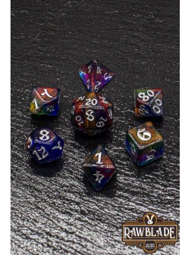 Gothic Nebula Dice Set - Rainbow Whispers