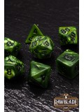 Marble Dice Set - Dark Green