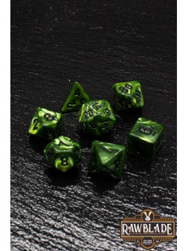 Marble Dice Set - Dark Green