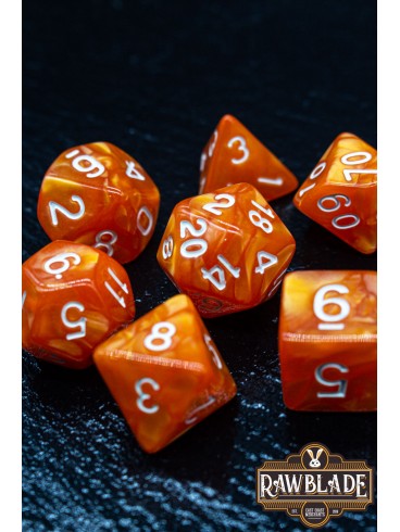 Marble Dice Set - Orange