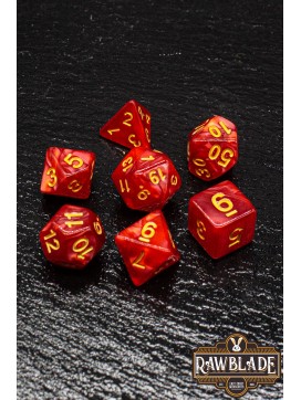 Marble Dice Set - Red/Gold