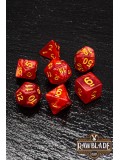 Marble Dice Set - Red/Gold