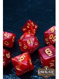 Marble Dice Set - Red/Gold