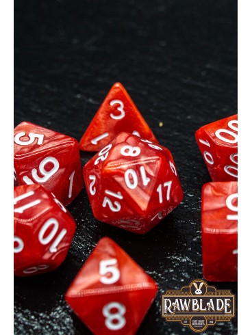 Marble Dice Set - Red