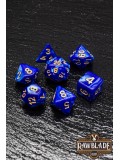 Marble Dice Set - Blue/gold