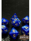 Marble Dice Set - Blue/gold