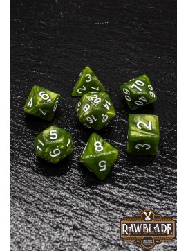 Marble Dice Set - Mossy Green