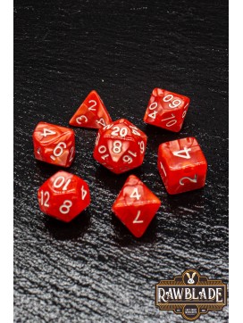 Marble Dice Set - Light Red