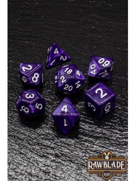 Marble Dice Set - Indigo Purple