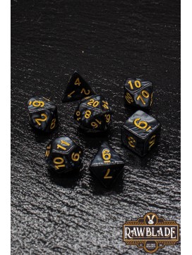 Marble Dice Set - Black/Gold