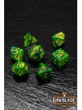 Marble Dice Set - Green/Gold