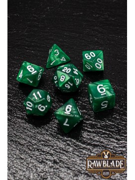 Marble Dice Set - Emerald Green