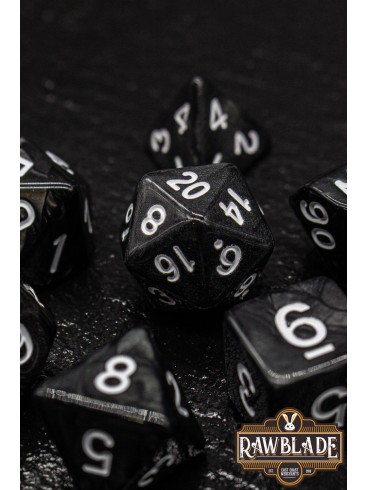 Marble Dice Set - Black