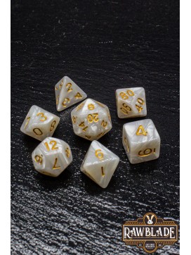 Marble Dice Set - White/Gold