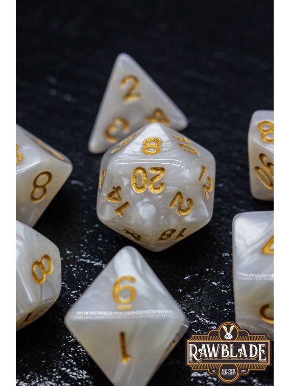 Marble Dice Set - White/Gold