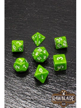 Marble Dice Set - Lime Green