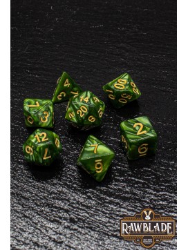 Marble Dice Set - Forest Green