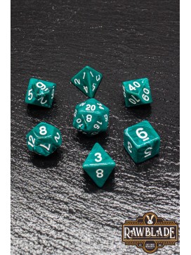 Marble Dice Set - Dark Pine Green