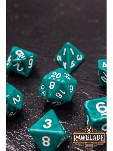 Marble Dice Set - Dark Pine Green