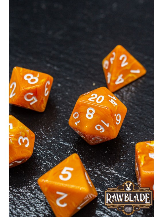 Marble Dice Set - Light Orange