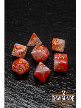 Marble 2 Colors Dice Set - Salmon/White