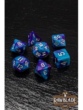 Marble 2 Colors Dice Set - Blue/Lilac