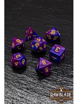 Marble 2 Colors Dice Set - Purple/Blue