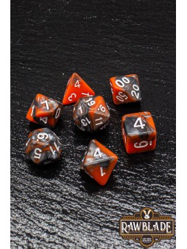 Marble 2 Colors Dice Set - Orange/Gray