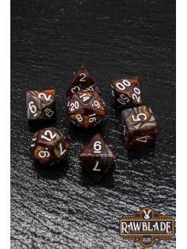 Marble 2 Colors Dice Set - Brown/Gray