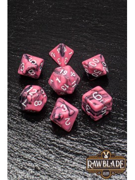 Marble 2 Colors Dice Set - Pink/Black