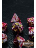 Marble 2 Colors Dice Set - Red/White