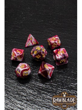 Marble 2 Colors Dice Set - Red/White