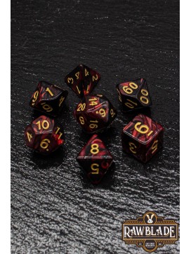 Marble 2 Colors Dice Set - Red/Black