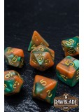 Marble 2 Colors Dice Set - Orange/Green