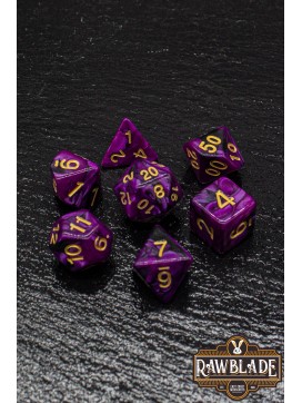 Marble 2 Colors Dice Set - Purple/Black