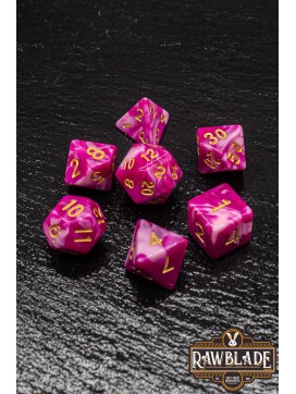 Marble 2 Colors Dice Set - Pink/Pale Pink