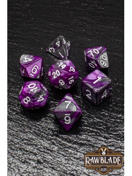 Marble 2 Colors Dice Set - Purple/Gray