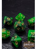 Marble 2 Colors Dice Set - Green/Black