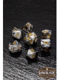 Marble 2 Colors Dice Set - White/Black